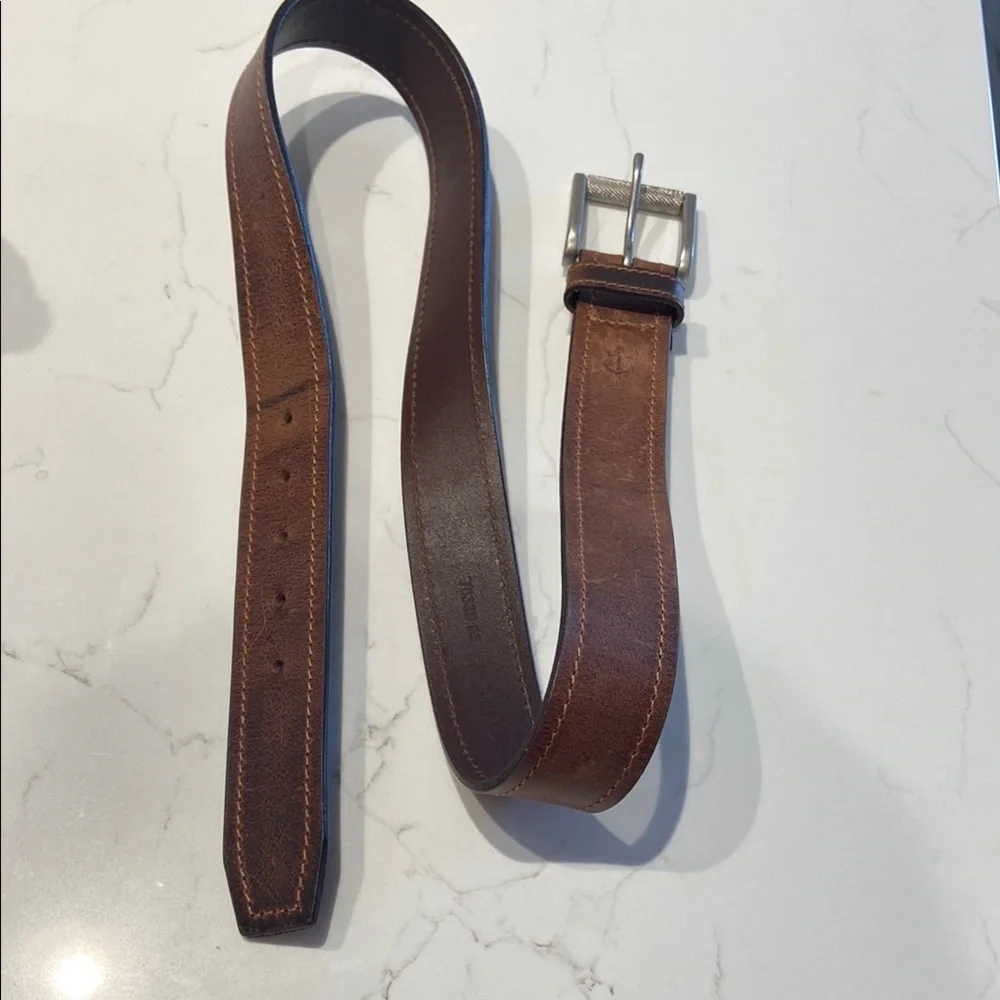 Men's Brown Leather Belt. Size 36